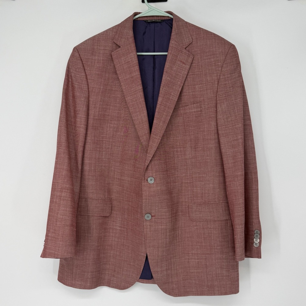Jack Victor 1913 Luxury Collection Blazer Red Wool Linen Italian Fabric 43R